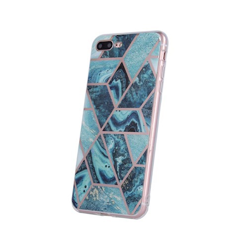 Husa Cover Silicon Geometric pentru Samsung Galaxy A21s Albastru thumb