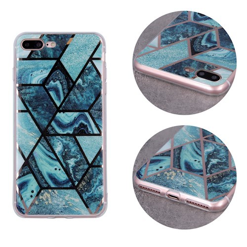 Husa Cover Silicon Geometric pentru Samsung Galaxy A21s Albastru thumb