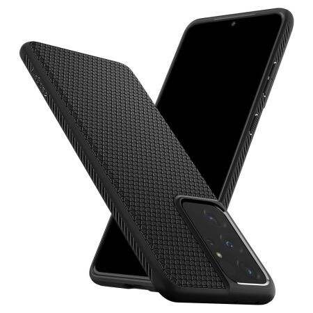 Husa Cover Spigen Liquid Air pentru Samsung Galaxy S21 Ultra Matte Black thumb