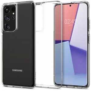 Husa Cover Spigen Liquid Crystal pentru Samsung Galaxy S21 Ultra Clear