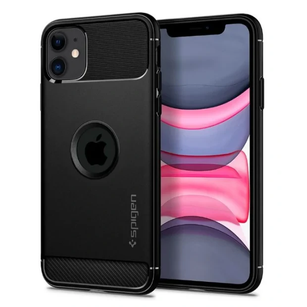 Husa Cover Spigen Rugged Armor pentru iPhone 11 Matte Black