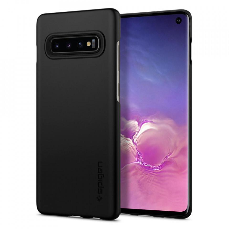 Husa Cover Spigen Thin Fit pentru Samsung Galaxy S10 Black thumb