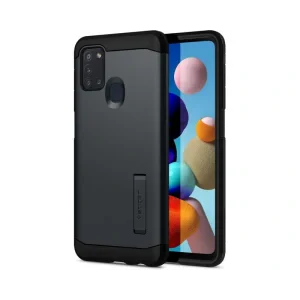Husa Cover Spigen Tough Armor pentru Samsung Galaxy A21s Metal Slate Grey