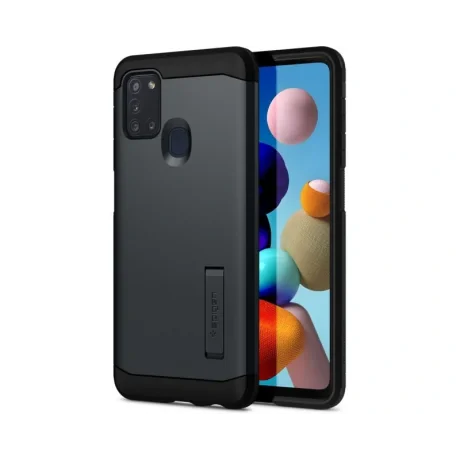 Husa Cover Spigen Tough Armor pentru Samsung Galaxy A21s Metal Slate Grey