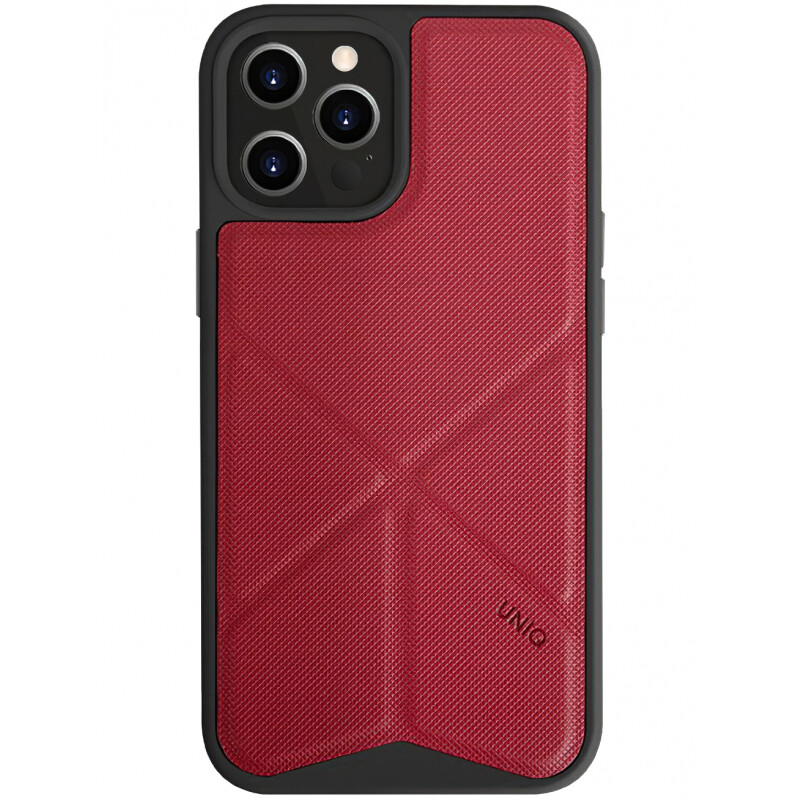 Husa Cover TPU-Textil Uniq Rigor pentru iPhone 12 Pro Max Rosu thumb