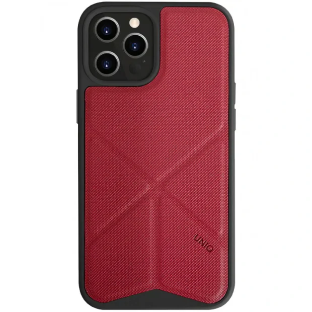 Husa Cover TPU-Textil Uniq Rigor pentru iPhone 12 Pro Max Rosu