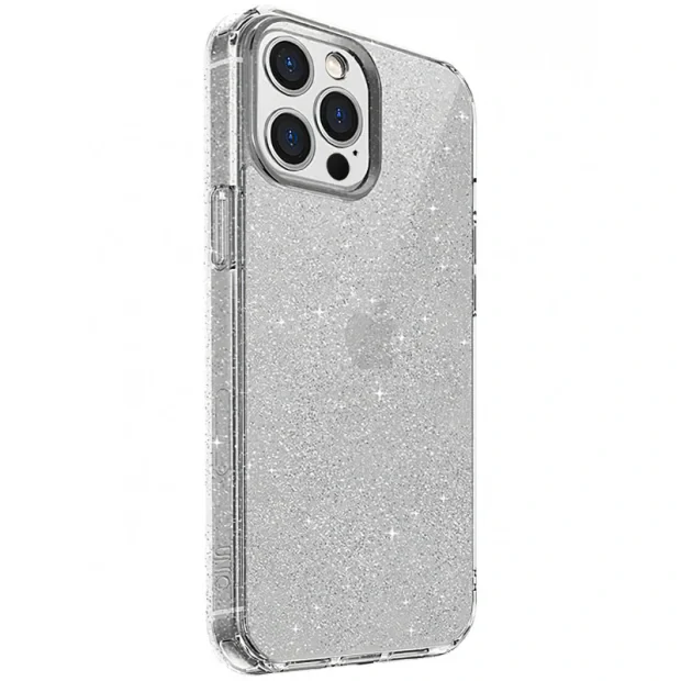 Husa Cover TPU Uniq LifePro Tinsel Glitter pentru iPhone 12/12 Pro Transparent