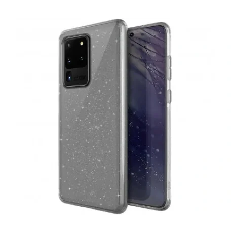Husa Cover TPU Uniq LifePro Tinsel Glitter pentru Samsung Galaxy S20 Ultra Transparent