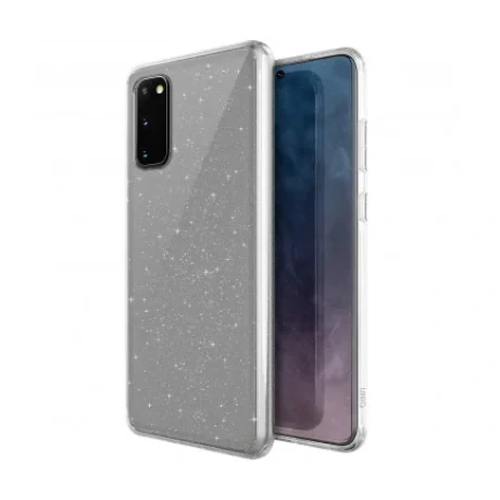 Husa Cover TPU Uniq LifePro Tinsel Glitter pentru Samsung Galaxy S20 Transparent