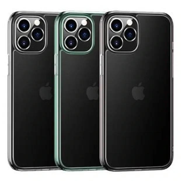 Husa Cover TPU Usams Kryt Pro Minni pentru iPhone 12 Pro Max Transparent cu Rama Negru