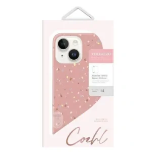 Husa Cover UNIQ Coehl Terrazzo pentru iPhone 14 coral Roz