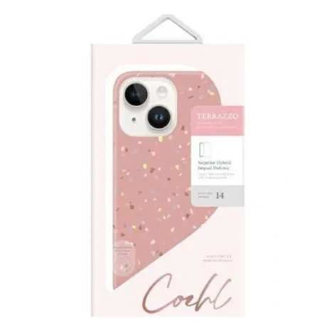 Husa Cover UNIQ Coehl Terrazzo pentru iPhone 14 coral Roz