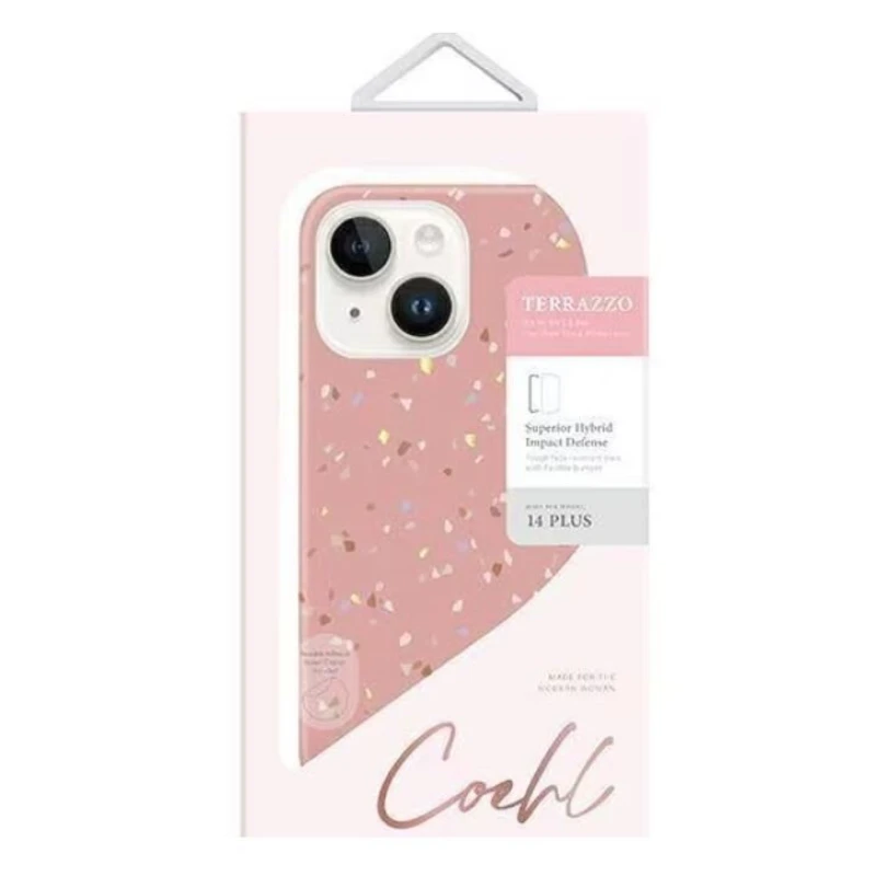 Husa Cover UNIQ Coehl Terrazzo pentru iPhone 14 Plus coral Roz thumb