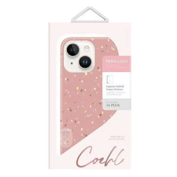 Husa Cover UNIQ Coehl Terrazzo pentru iPhone 14 Plus coral Roz
