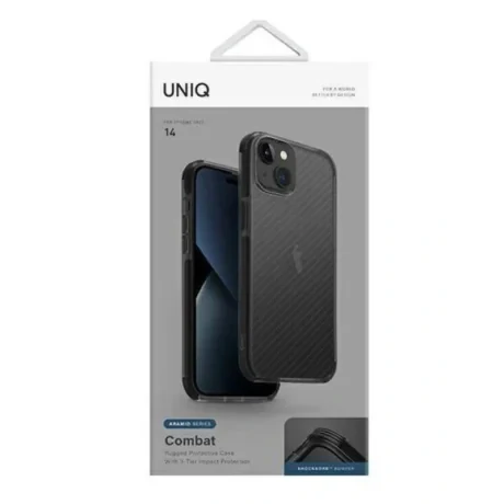 Husa Cover UNIQ Combat pentru iPhone 14 Negru Carbon