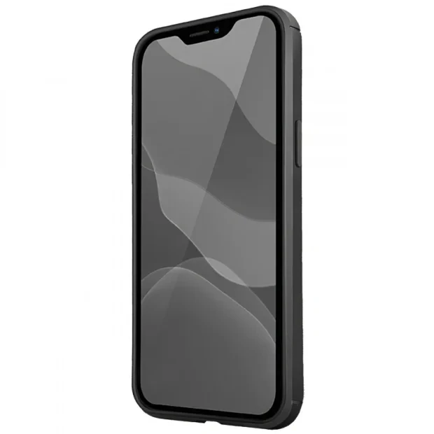 Husa Cover Uniq Hexa Fibra Carbon pentru iPhone 12/12 Pro Negru