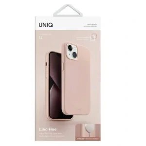 Husa Cover UNIQ Lino Hue Magclick pentru iPhone 14 Blush Roz