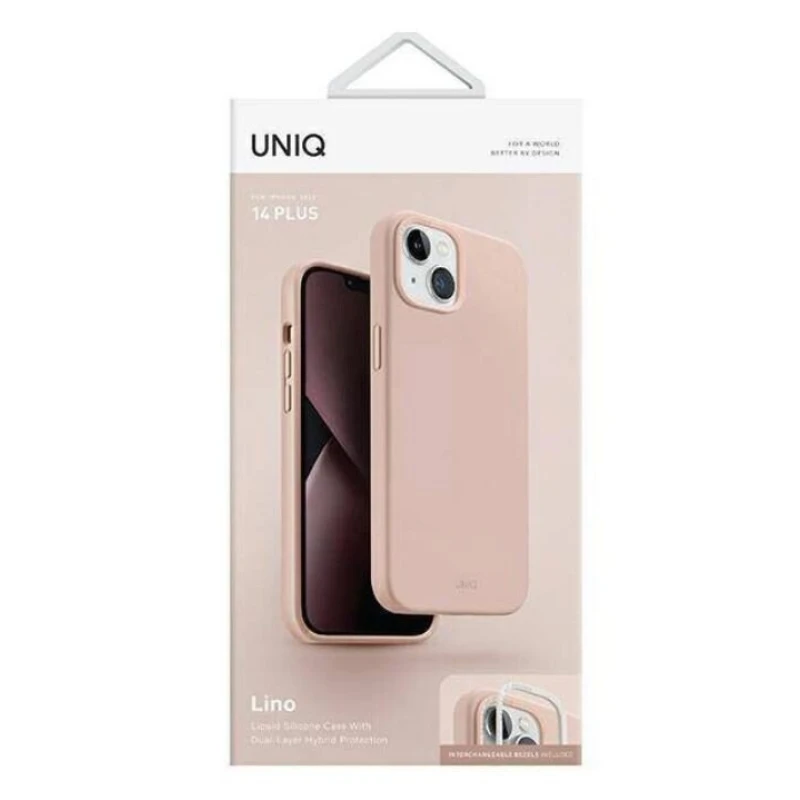 Husa Cover UNIQ Lino pentru iPhone 14 Plus Blush Roz thumb