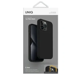 Husa Cover UNIQ Lino pentru iPhone 14 Pro Max Midnidght Negru