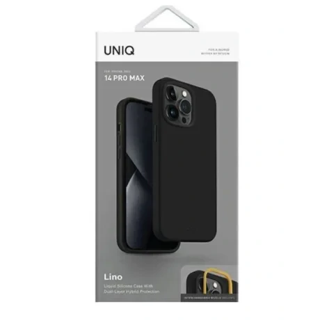 Husa Cover UNIQ Lino pentru iPhone 14 Pro Max Midnidght Negru