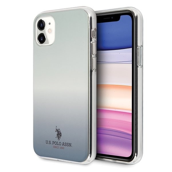 Husa Cover US Polo Gradient Pattern Collection pentru iPhone 11 Blue thumb