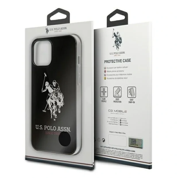 Husa Cover US Polo Silicone Big Horse pentru iPhone 12 Pro Max Black