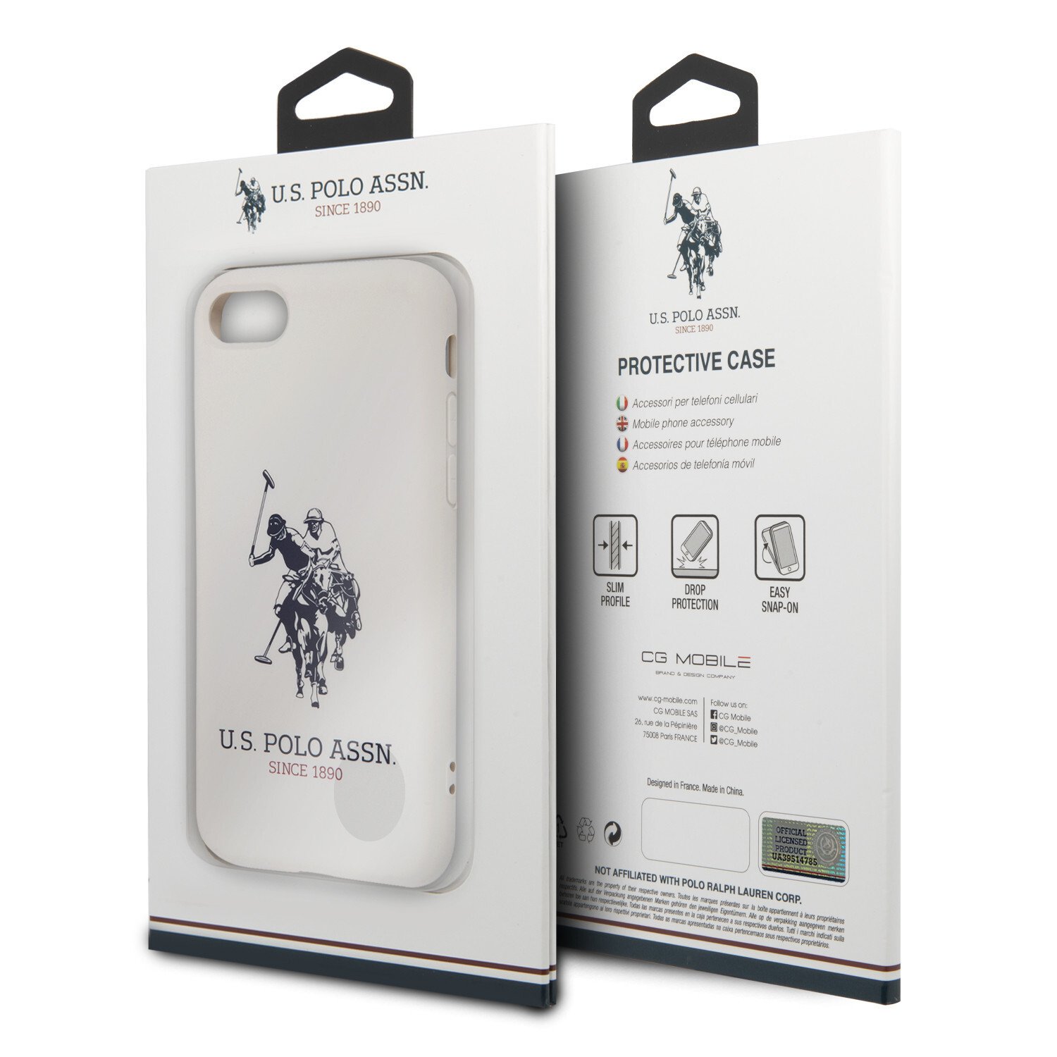 Husa Cover US Polo Silicone Big Horse pentru iPhone 7/8/SE2  Alb thumb