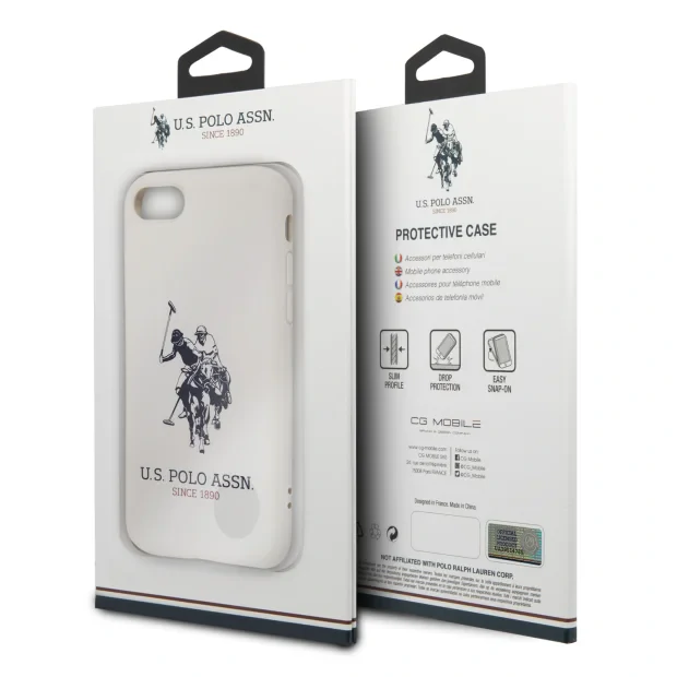 Husa Cover US Polo Silicone Big Horse pentru iPhone 7/8/SE2  Alb
