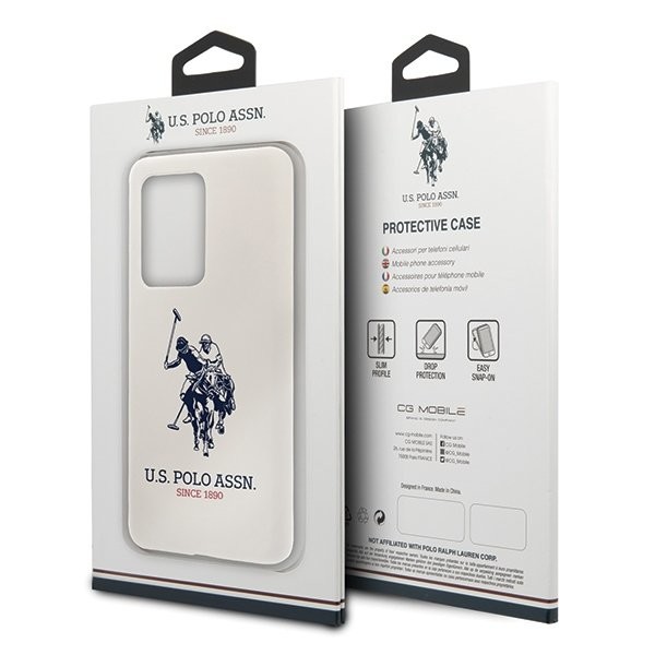 Husa Cover US Polo Silicone Big Horse pentru Samsung Galaxy S20 Ultra White thumb