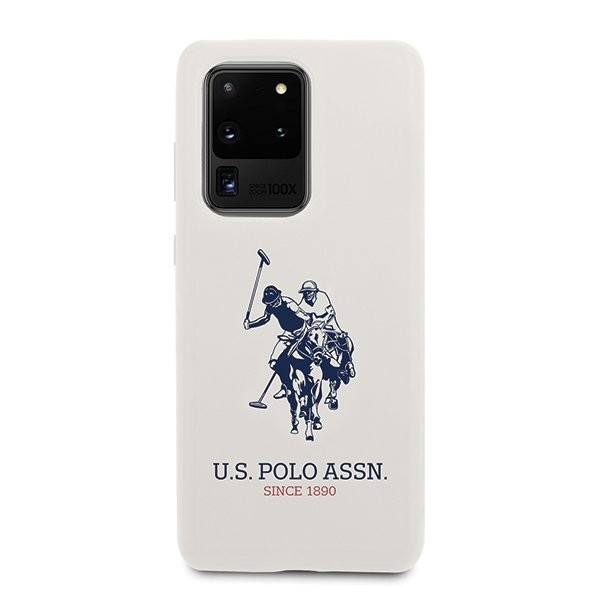 Husa Cover US Polo Silicone Big Horse pentru Samsung Galaxy S20 Ultra White thumb