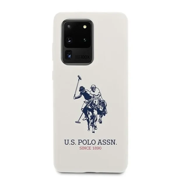 Husa Cover US Polo Silicone Big Horse pentru Samsung Galaxy S20 Ultra White