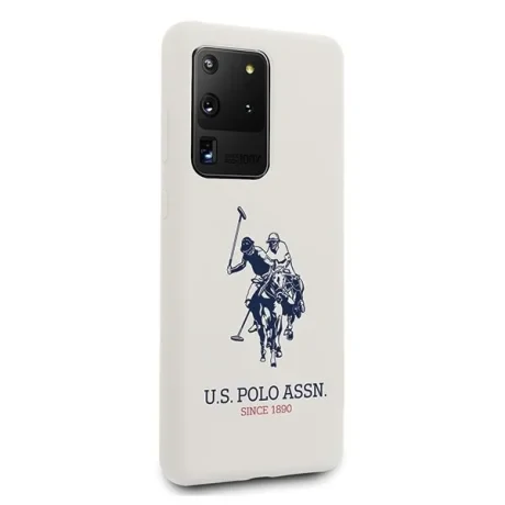 Husa Cover US Polo Silicone Big Horse pentru Samsung Galaxy S20 Ultra White