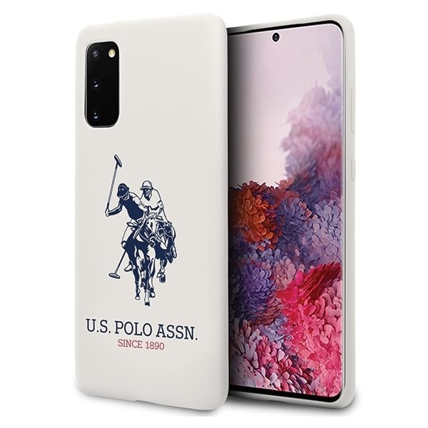 Husa Cover US Polo Silicone Big Horse pentru Samsung Galaxy S20 White thumb