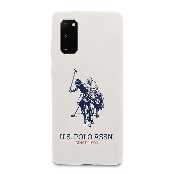 Husa Cover US Polo Silicone Big Horse pentru Samsung Galaxy S20 White thumb