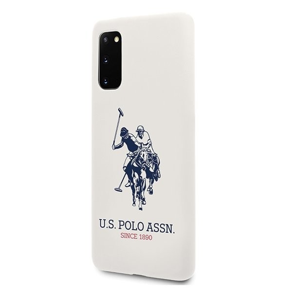 Husa Cover US Polo Silicone Big Horse pentru Samsung Galaxy S20 White thumb
