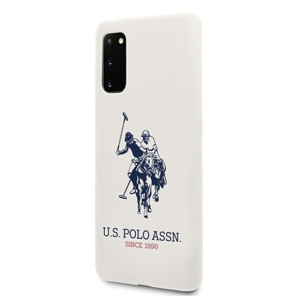 Husa Cover US Polo Silicone Big Horse pentru Samsung Galaxy S20 White