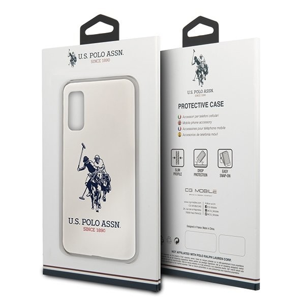 Husa Cover US Polo Silicone Big Horse pentru Samsung Galaxy S20 White thumb