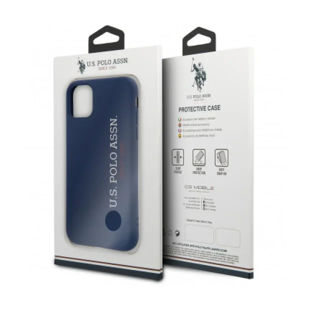 Husa Cover US Polo Silicone Effect Kryt pentru iPhone 11 Pro Blue