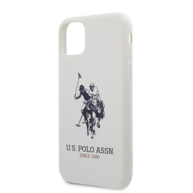 Husa Cover US Polo Silicone Effect pentru iPhone 11 Pro Alb