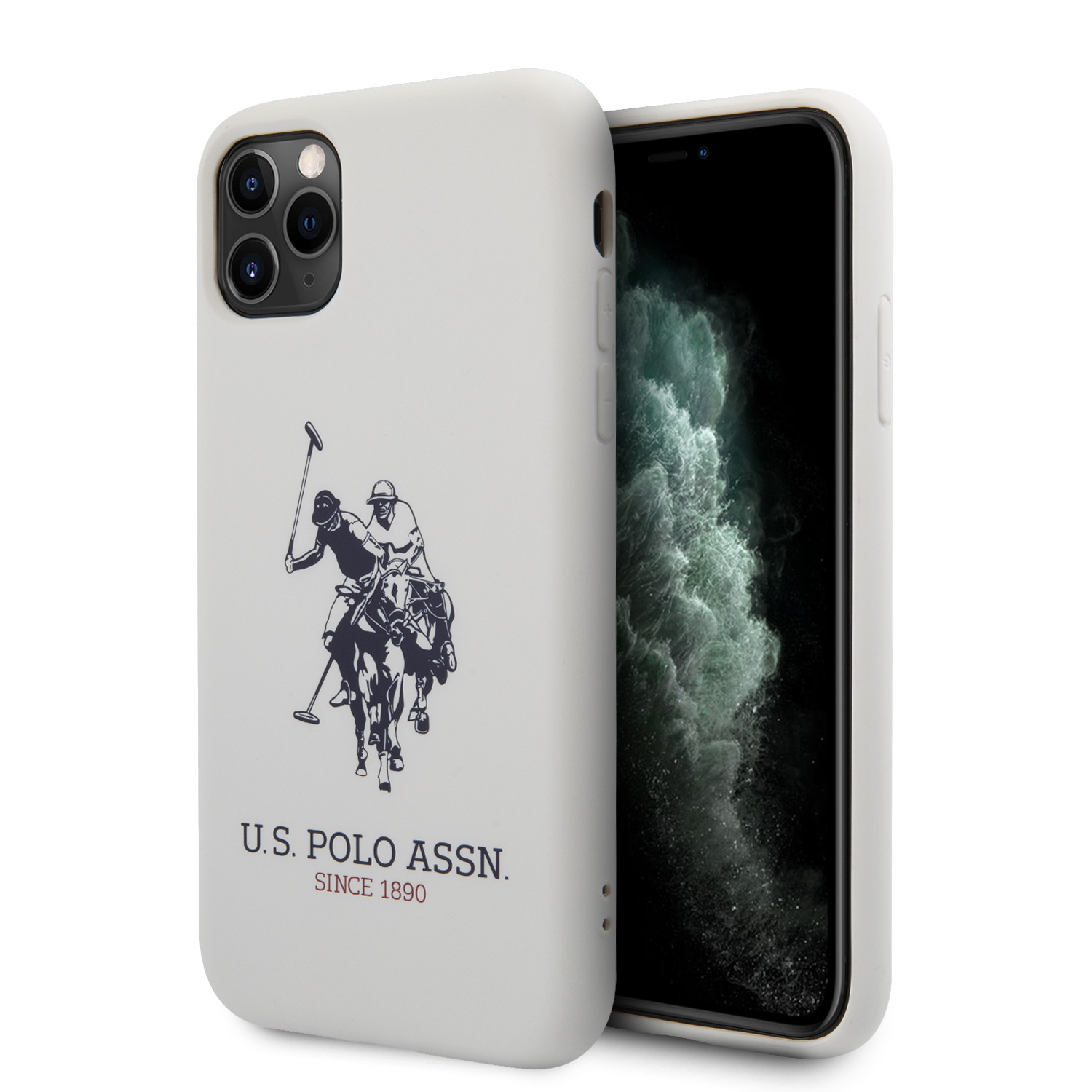 Husa Cover US Polo Silicone Effect pentru iPhone 11 Pro Alb thumb