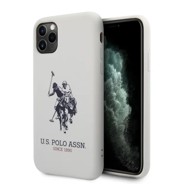 Husa Cover US Polo Silicone Effect pentru iPhone 11 Pro Alb