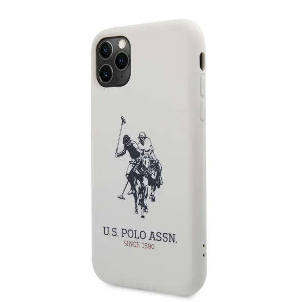 Husa Cover US Polo Silicone Effect pentru iPhone 11 Pro Alb