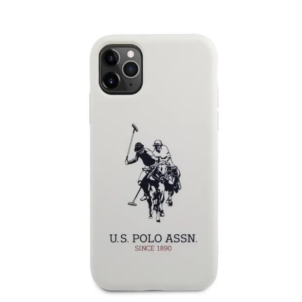 Husa Cover US Polo Silicone Effect pentru iPhone 11 Pro Alb