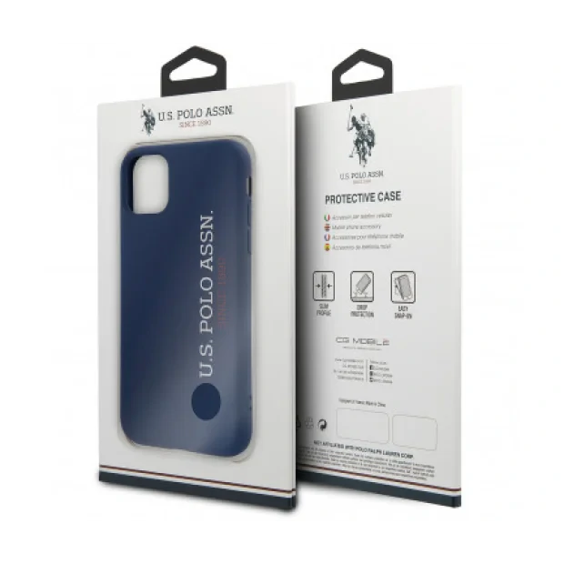 Husa Cover US Polo Silicone Effect pentru iPhone 11 Pro Max USHCN65SLNVV2 Blue