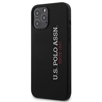 Husa Cover US Polo Silicone Vertical Logo pentru iPhone 12 Mini Black thumb