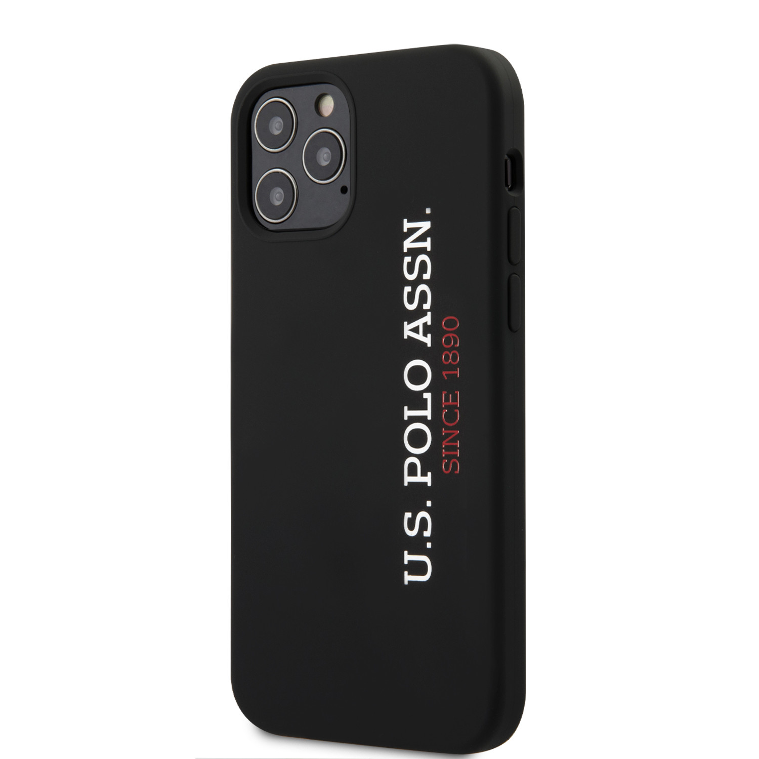 Husa Cover US Polo Silicone Vertical Logo pentru iPhone 12/12 Pro Black thumb