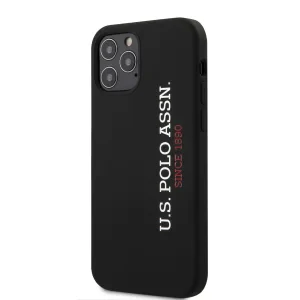 Husa Cover US Polo Silicone Vertical Logo pentru iPhone 12/12 Pro Black