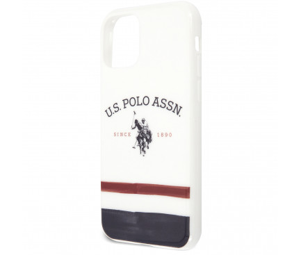 Husa Cover US Polo TPU Tricolor Blurred pentru iPhone 11 Pro Max  White thumb