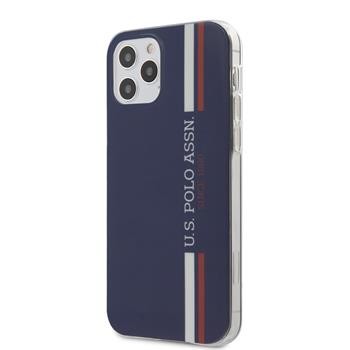 Husa Cover US Polo TPU Tricolor Vertical Stripes pentru iPhone 12/12 Pro Navy thumb