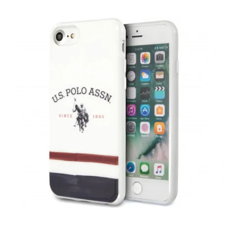 Husa Cover US Polo TPU Tricolore pentru iPhone 7/8/SE 2  White